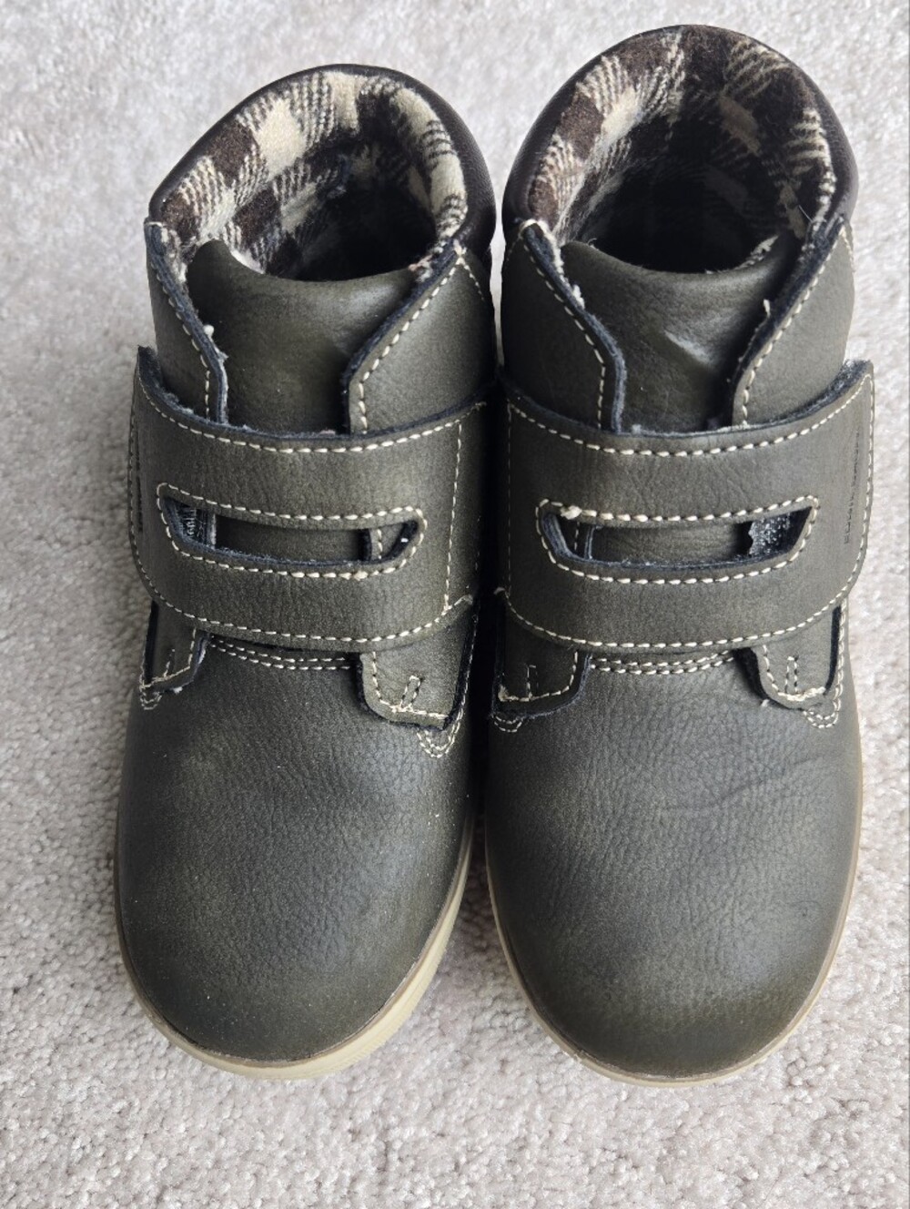 Eddie Bauer Olive Green Kids Velcro Sneakers Boots
